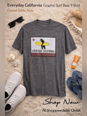 Everyday California Graphic Surf Bear T-Shirt